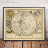 Carte des étoiles et du zodiaque pour l’hémisphère sud par Cóvens et Mortier, 1700 