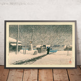 Tempesta di neve a Tsukishima di Hasui Kawase, 1935 