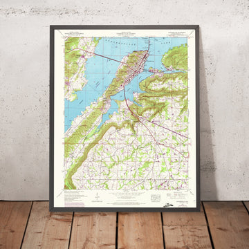 Old Map of Guntersville, Alabama by USGS, 1948 – Guntersville Lake & Tennessee River
