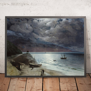 A framed image of Night at Gurzof by Ivan Konstantinovich Aivazovsky, 1891