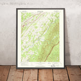 Old Map of Blacksburg, Virginia by USGS, 1967 – Virginia Tech & George Washington National Forest