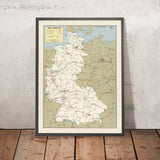 Old Cold War CIA Map of Germany, 1969: West Berlin, Inner-German Border, Fulda Gap, Rhine, Kiel Canal