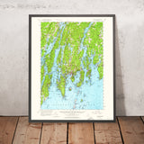 Old Map of Boothbay Harbor, Maine by USGS, 1957 – Southport, Squirrel Island & Damariscotta River