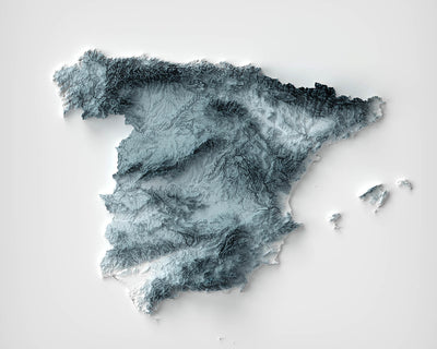 Spanien Topographische 3D Reliefkarte 