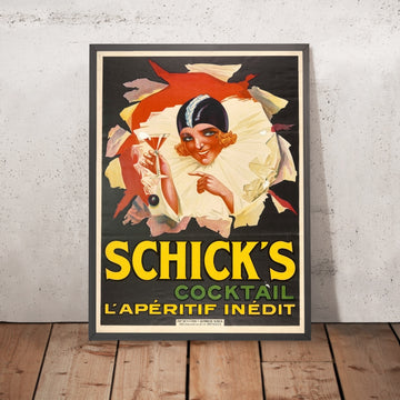 A framed image of Schick’s Vintage Apéritif Poster, 1925
