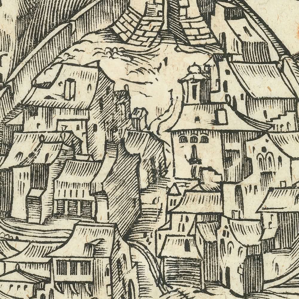 Antigua Mapa Militar del Asedio de Argel de 1541 por Pagano: Argel, Mandrachio, Castel Vechio, Estrategia Naval, Imperio Otomano 