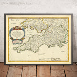 Contea storica del Wessex: West Country, Hampshire e Berkshire di Sanson, 1654 