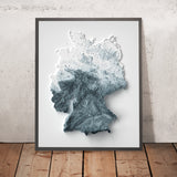 Carte topographique 3D de l'Allemagne 