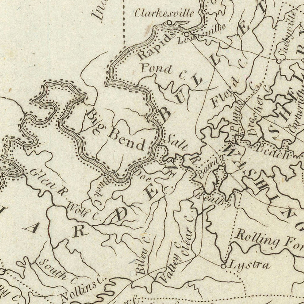 Old Map of Kentucky by Arrowsmith, 1804: Ohio & Mississippi Rivers, Cumberland Gap, Lexington, Louisville