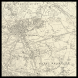 Carte ancienne personnalisée de Bloxwich 