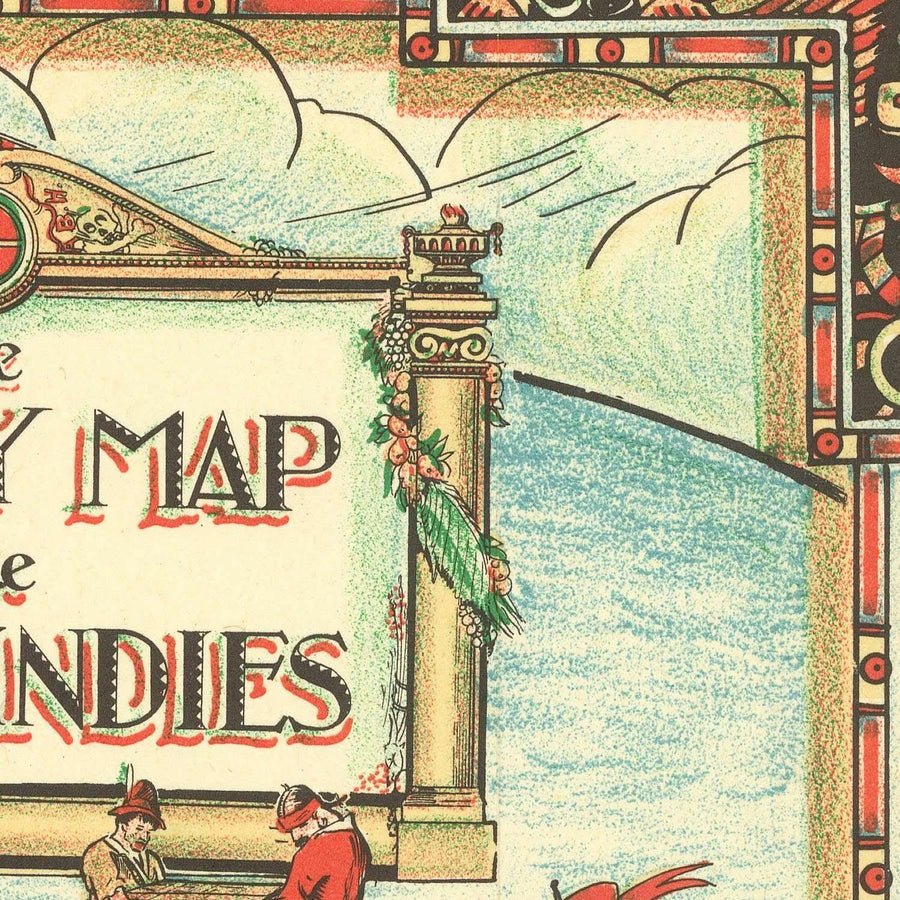 Mappa Pittorica Antica dei Caraibi, 1936: L&