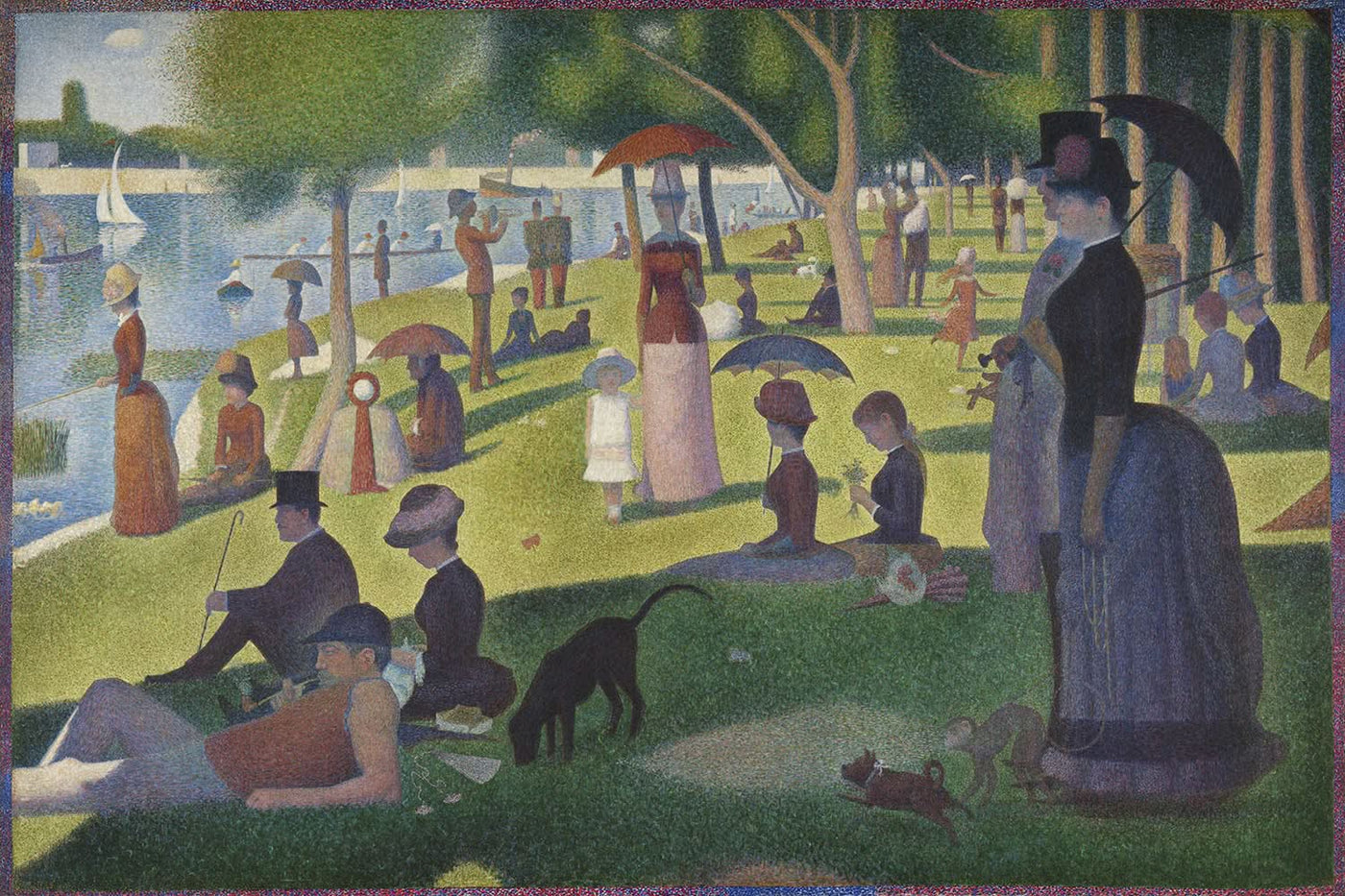 Une après-midi de dimanche sur l'île de la Grande Jatte par Seurat, 1884 
