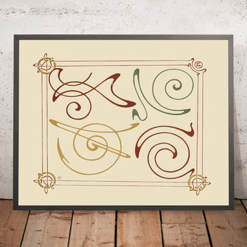 A framed image of Abstract Design Based on Arabesques by Alphonse Mucha, 1900
