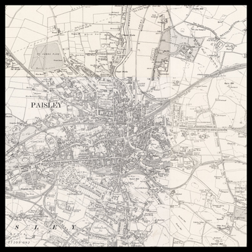 Eine alte Ordnance-Survey-Karte von Paisley