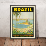 Poster di viaggio del Brasile di Waldomiro Goncalves Christino 