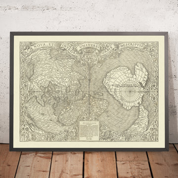 Old Double Cordiform Magellanic World Map by Oronce Fine, 1531: Magellan’s Sea, Terra Australis