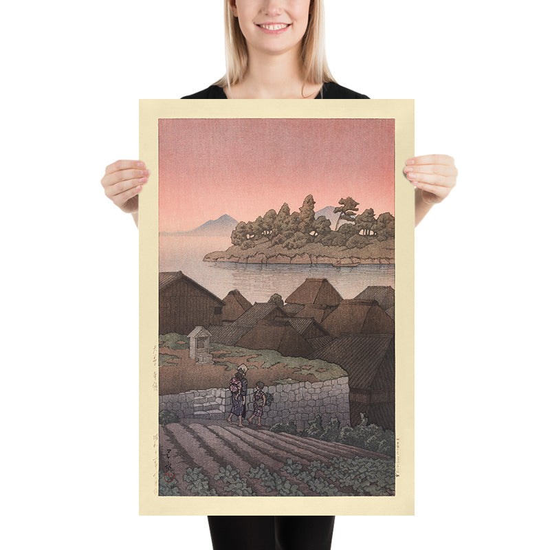 Belle Aube et Village Agricole par Hasui Kawase, 1937 