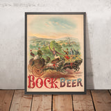 Race Bock 208 Vintage Bock Beer Poster by Henry Jerome Schile, 1895
