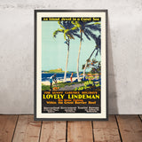 Lindeman Island, Australia Travel Poster: Lovely Lindeman
