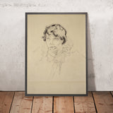 Head of Sarah Bernhardt: Study for Lorenzaccio by Alphonse Mucha, 1896