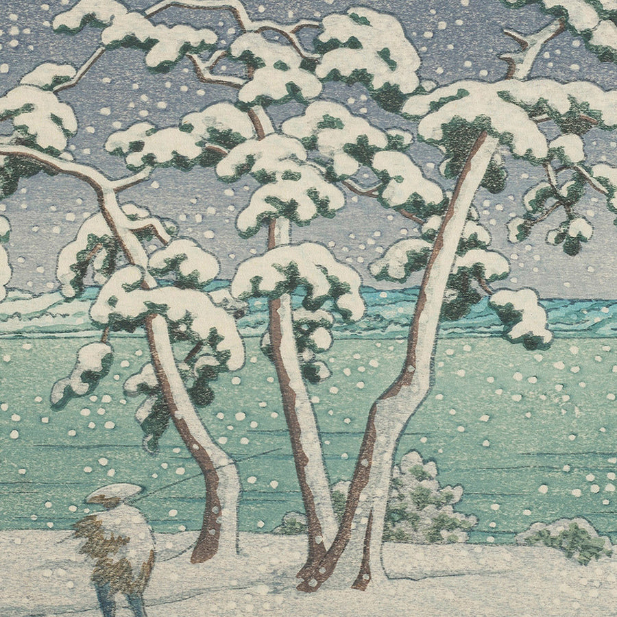 Snow at Hinuma Swamp in Mito by Hasui Kawase 1935