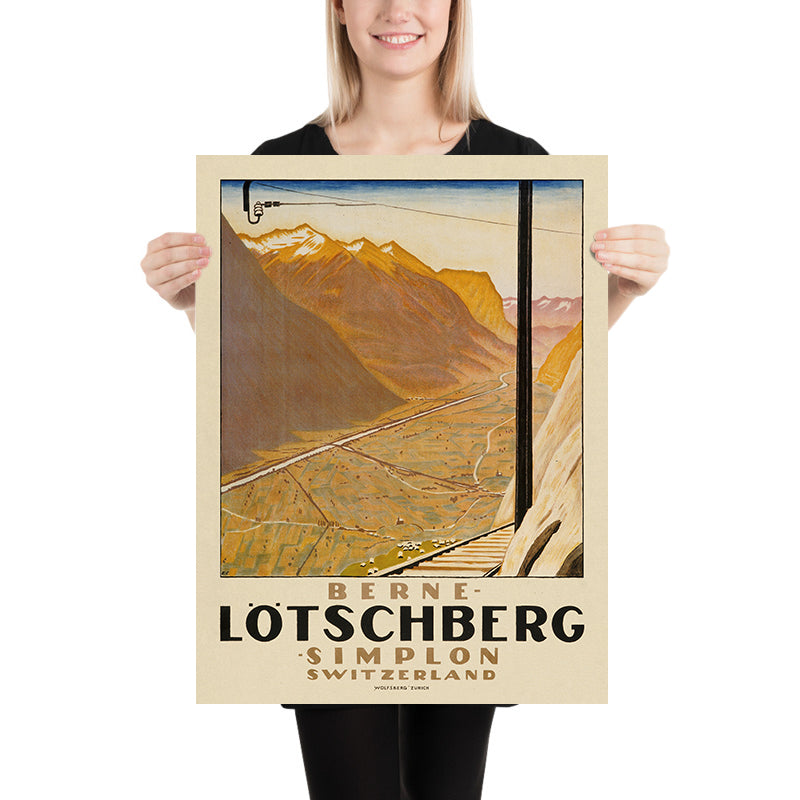 Switzerland Travel Poster: Berne – Lötschberg – Simplon by Emil Cardinaux, 1921