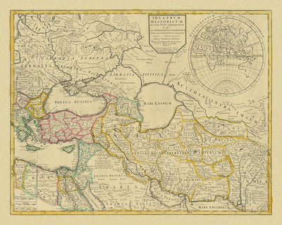 Alte Karte des östlichen oder byzantinischen Römischen Reiches von Senex, 1714: Konstantinopel, Armenien, Handelsrouten, Sassanidisches Reich, Anatolien 