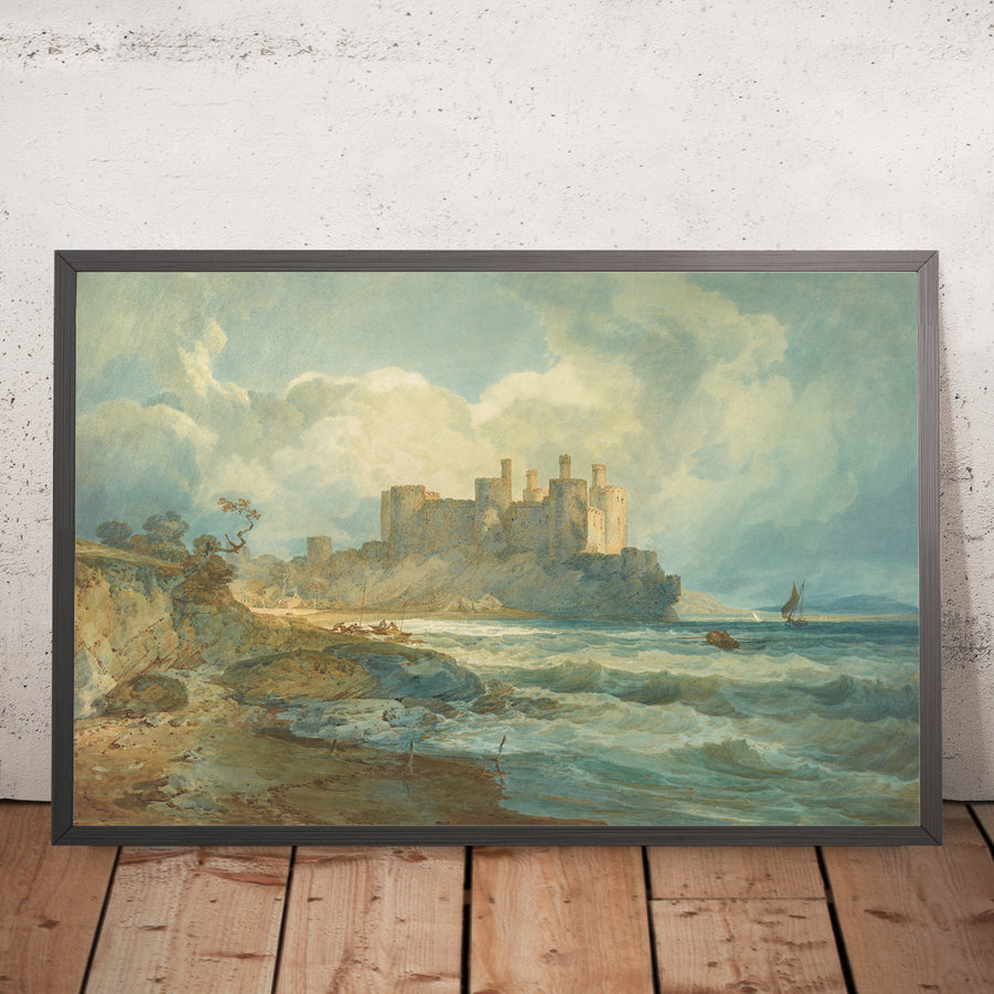 A framed image of Conway Castle, North Wales by Turner, 1798 (JMW Turner)