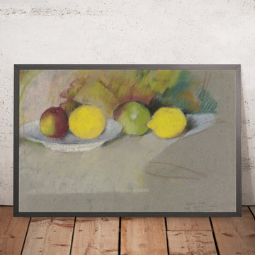 A framed image of Apples and Lemons by August Macke, 1909