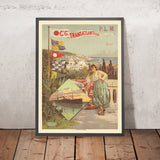 Cartel de viaje de Argel: P.L.M. Cie Gle Transatlantique de Frédéric Hugo d’Alési, 1898 