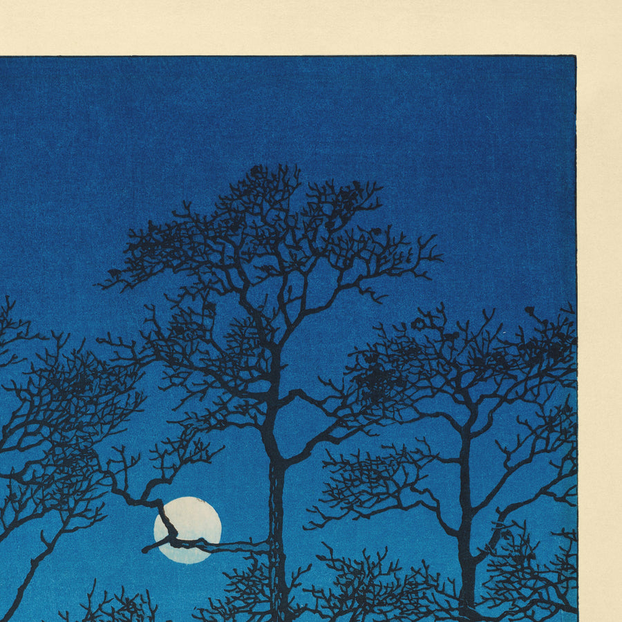 Winter Moon over Toyama Plain by Hasui Kawase 1935