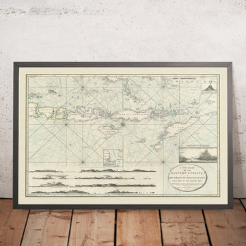 Old Nautical Chart of Bali, Lombok, Flores, Sumba and Timor by Laurie & Whittle, 1798: Java, Banda Sea, Expeditions