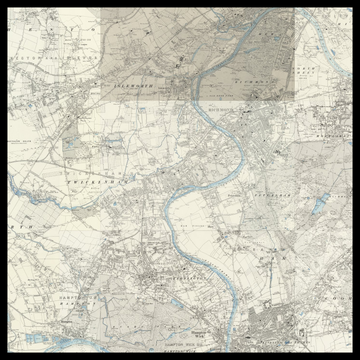 Une ancienne carte Ordnance Survey du borough de Richmond upon Thames