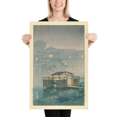 Onsen Aguas Termales y Lluvia en Shuzen-ji por Hasui Kawase 1935 