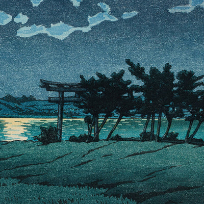 Full Moon at Hiroura Hinuma by Hasui Kawase 1935