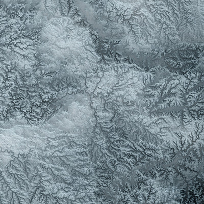 Carte topographique en relief 3D du Kentucky 