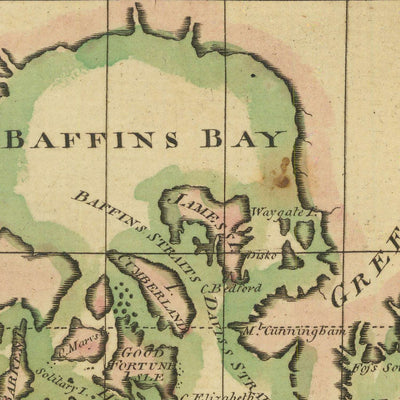 Ancienne carte du monde de Mercator montrant les découvertes du Capitaine Cook par Carey, 1814 : Pacifique centré 