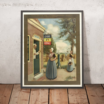A framed image of Levure Royale Vintage Advertising Poster, 19th Century