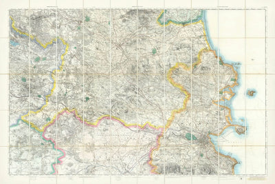 Gran Mapa Antiguo de Dublín y sus Suburbios, 1868: Meath, Clane, Rathdown, Drogheda 