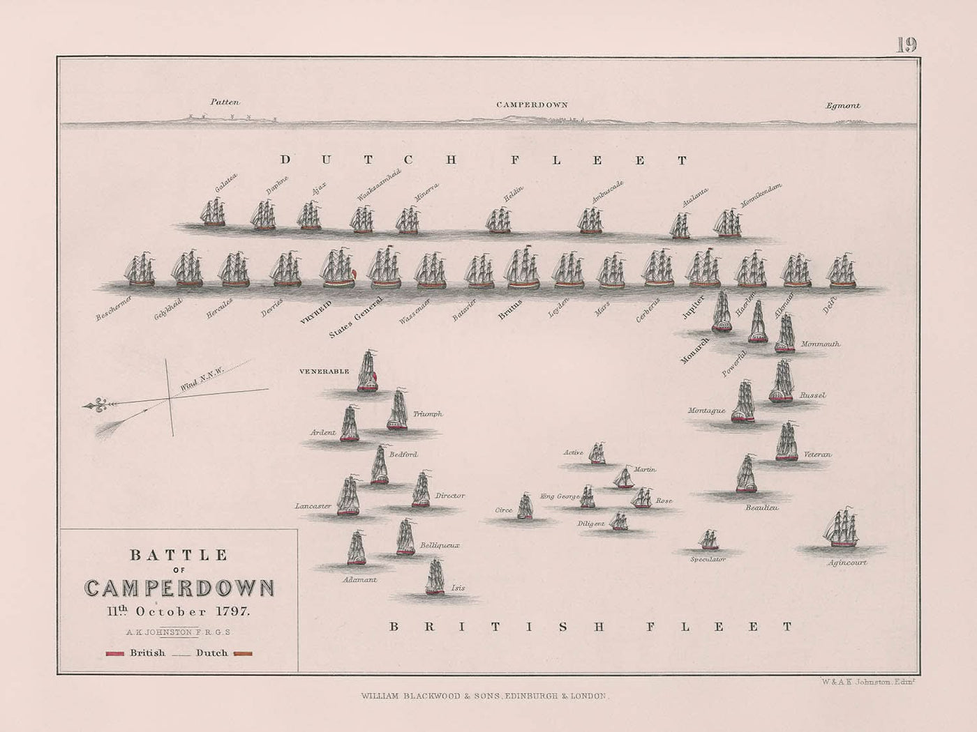 Schlacht von Camperdown von AK Johnston, 1797: Französischer Revolutionskrieg, Batavia 