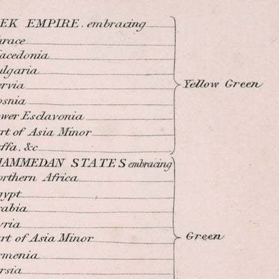 Alte Karte des Ersten Kreuzzugs von Quin, 1856: Deutsches Reich, Byzantinisches Reich, Jerusalem, Kalifate, China 