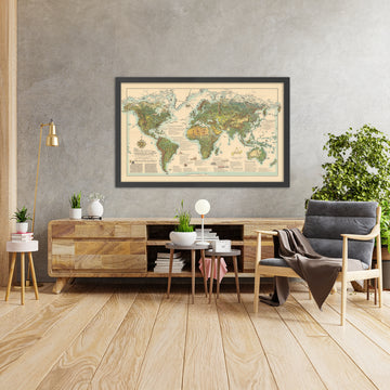 Fantasy Style Post-WW2 German World Map by Wommelsdorff, 1950