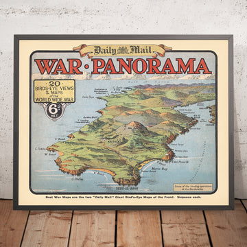 Old WW1 Military Map of Turkey, 1916: Dardanelles, Gallipoli, Çanakkale, Cape Helles, Sedd-el-Bahr