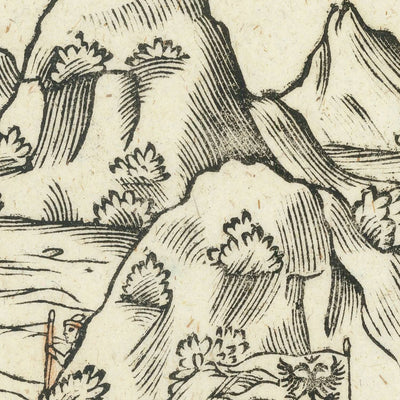 Antigua Mapa Militar del Asedio de Argel de 1541 por Pagano: Argel, Mandrachio, Castel Vechio, Estrategia Naval, Imperio Otomano 