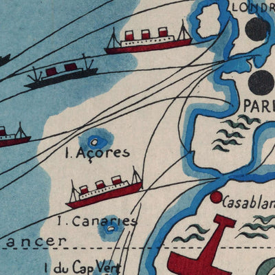 Old Map of the Americas by Mazuyer, 1931: Vivid Illustrations, Cultural Artifact, Pictorial Style