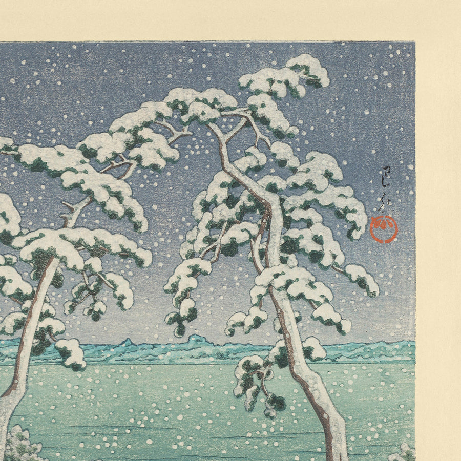 Snow at Hinuma Swamp in Mito by Hasui Kawase 1935