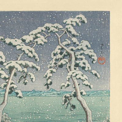 Nieve en el pantano de Hinuma en Mito por Hasui Kawase 1935 