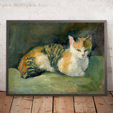 Cat on a Green Cushion I by August Macke, 1909