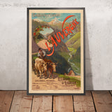 Póster de viaje de Auvernia: Chemin de fer d’Orléans – Región de Lioran de F. Hugo d’Alesi 