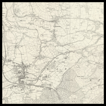 An old Ordnance Survey map of Caerphilly